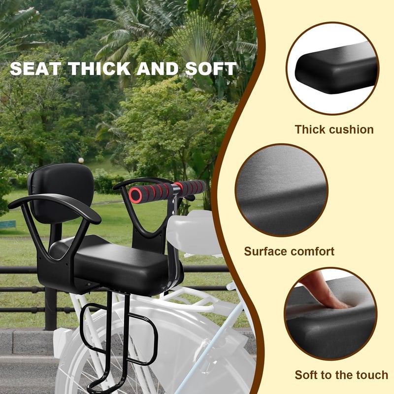 OUSEXI Rear Child Bike Seat with Thick Backrest, Rear Child Bicycle Seat Design for Children Aged 2 to 8 Years Old, One Size (Black-a) - Image 5